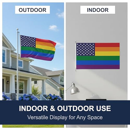 SSK® Gay USA - Stars Outdoor Flag - Large 3' x 5', Weather-Resistant Polyester - color: Gay USA - Stars