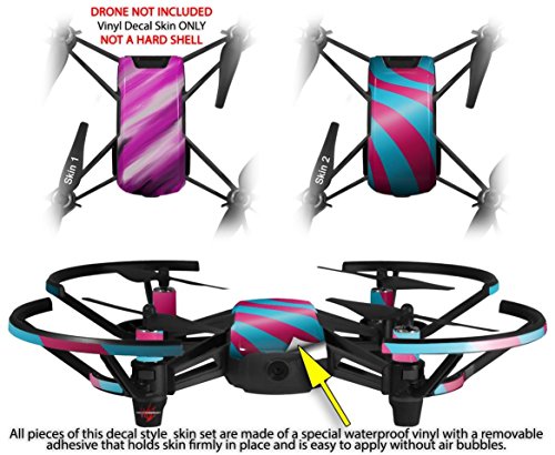 Skin Decal Wrap 2 Pack Compatible with DJI Ryze Tello Paint Blend Hot Pink Drone NOT Included