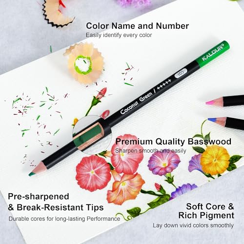KALOUR 72 Colored Pencils Set, Blending Pencil Sketchbook DIY Color Chart