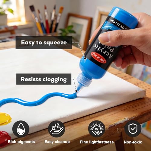 Acrylic Paint Set, 18 Colors, 4 oz/120ml Bottles - color: 120ml 18 Colors