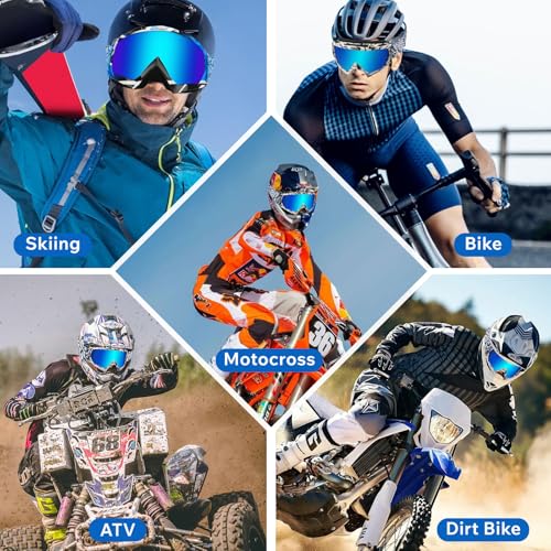 Dirt Bike Goggles 2 Pack - MX Goggles for ATV, Dirtbike, Motocross - color: Camo Blue Frame+black Farme(blue+clear)