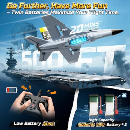 DEERC F18 4CH RC Plane for Adults Remote Control Airplane RTF Fighter Jet - style: F18 RC Plane