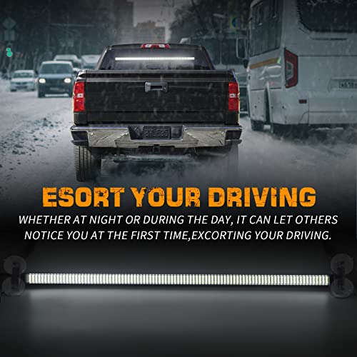 XRIDONSEN 35 inch Traffic Advisor Light Bar 144 LED White strobe lights - color: White