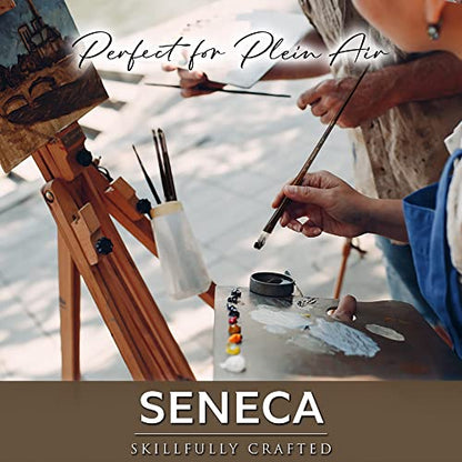 Willow Wolfe Seneca Series 1700 Short-Handle Flat Brush Size 0, Premium Vegan Synthetic Filaments for Acrylic, Oil & Water-Mixable Oils - size: 0
