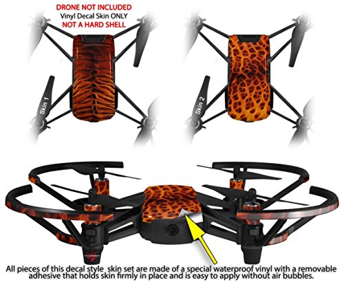 Skin Decal Wrap 2 Pack Compatible with DJI Ryze Tello Fractal Fur Tiger Drone NOT Included