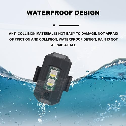 4PCS Rechargeable Night Warning Light LED Strobe Lights 7 Colors Drone Anti-Collision Lights for Car Motorcycle Boat