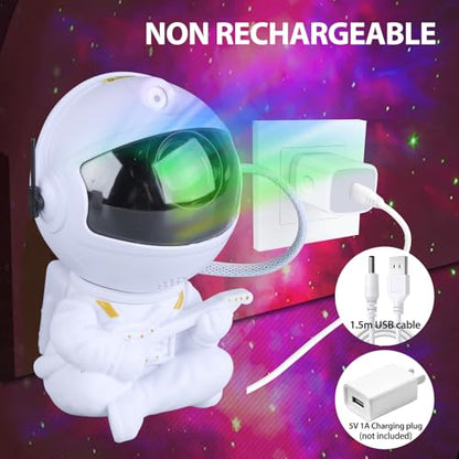 YXQUA Astronaut Galaxy Star Projector for Kids, White Guitar - color: White Guitar