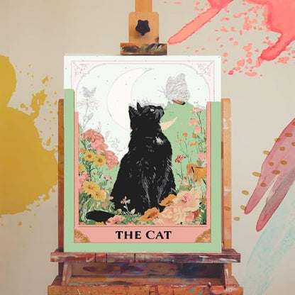 Black Cat Paint by Numbers for Adults - Cat Paint by Number on Canvas - color: MT22832