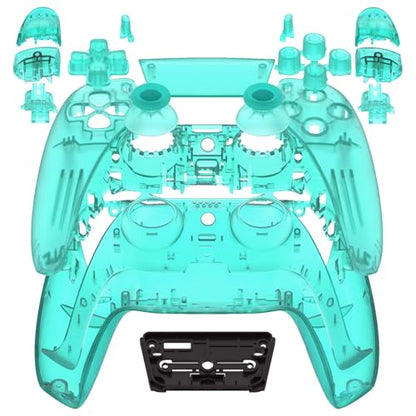 eXtremeRate Full Set Shell with Buttons Touchpad Cover, Emerald Green Custom Replacement Decorative Trim Shell Front Back Plates Compatible with p s 5 Controller BDM-010 020 - Without Controller - color: Emerald Green
