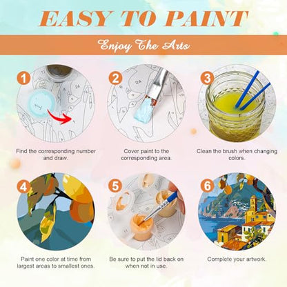 Kalonyth Lemon Tree Paint by Numbers Kit for Adults, 16x20 inch, No Framed - color: OP-US13