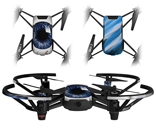 Skin Decal Wrap 2 Pack Compatible with DJI Ryze Tello Eyeball Blue Dark Drone NOT Included