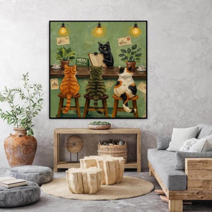 Dugsmgd Cat Diamond Art Kits for Adults, Coffee Diamond Painting 14x14in - color: Cat and Coffee