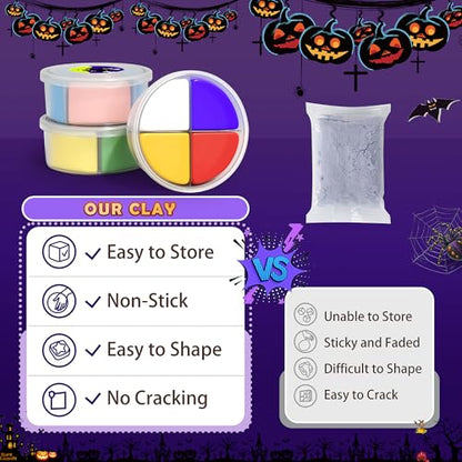 Aestd-ST Air Dry Clay Kit, DIY Halloween Crafts, Modeling Clay for Kids