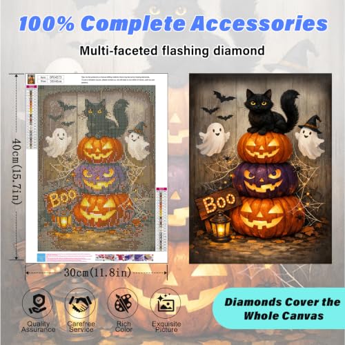 Halloween Diamond Art Kits for Adults,Ghost Pumpkin Diamond Painting - color: DP04573