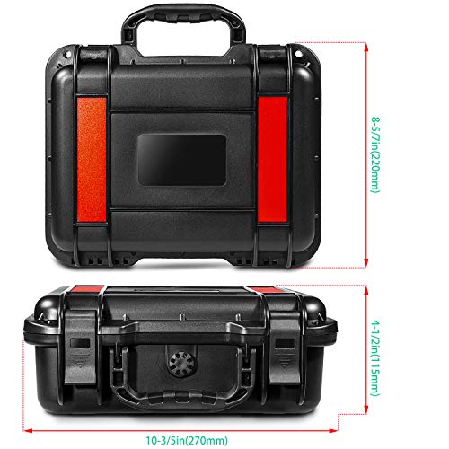 11in Waterproof Hard Case with DIY Customizable Foam Insert (10 x 7 x 3.5in Interior) - color: Black-11in