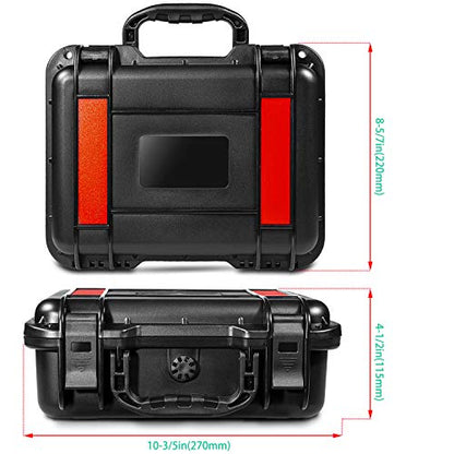 11in Waterproof Hard Case with DIY Customizable Foam Insert (10 x 7 x 3.5in Interior) - color: Black-11in