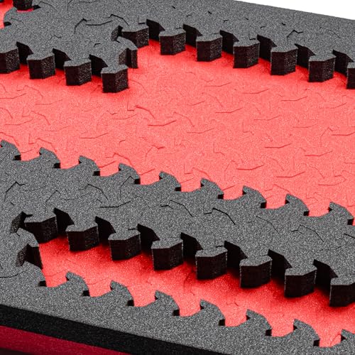Eylar 20" Large Hard Case Equipped With Ragar Reconfigurable & Reusable XP Crosslinked Foam, Waterproof, Shockproof For Gear, Drones And Cameras (2 Red/Black Ragar Layers) (White) - color: White