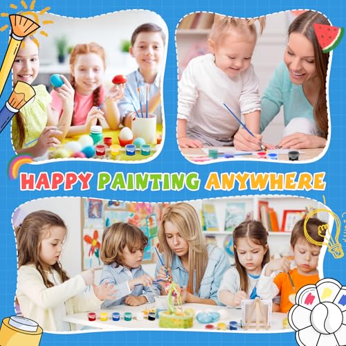 ESRICH 8 Set Mini Acrylic Paint Kit, 5in Mini Canvas with 7.5in Easel - size: 8 set 5 x 5 inches