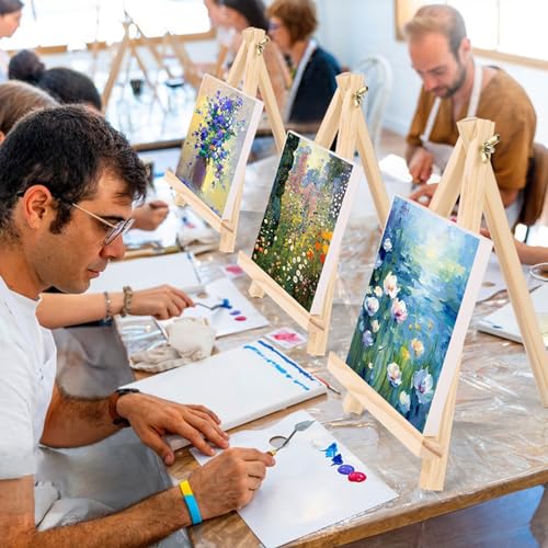 ESRICH 24 Pack 9 Inch Wood Easels, Easel Stand for Painting Canvas - style: 24