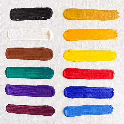milo Acrylic Paint Set, 12 Primary Colors, 8 oz Bottles, Semi-Gloss - style: Primary Set 12 x 8 oz