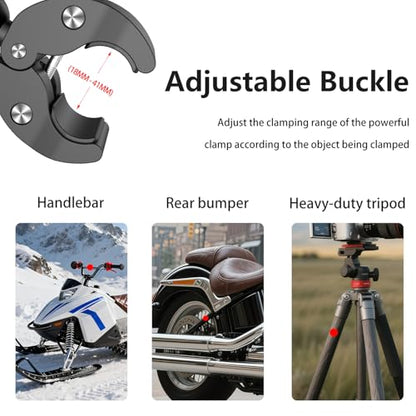 Motorcycle Camera Mount Kit With 43” Selfie Stick Compatible for Insta 360 - color: Golden