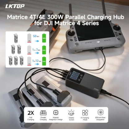 LKTOP Matrice 4T/4E 300W Parallel Charging Hub for DJI Matrice 4 Series