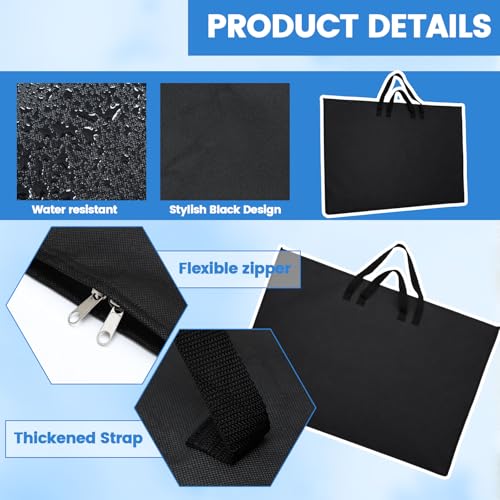 Abbylike 1 Pcs 24 x 36 Inch Art Portfolio Bag Black Large Waterproof Nylon - color: Black, size: 24 x 36 Inch