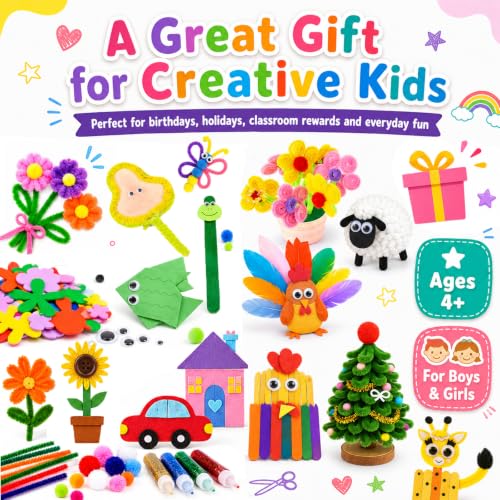 FUNZBO Arts and Crafts Supplies for Kids -Toddlers Craft Kit - size: Jar Set (Mega)