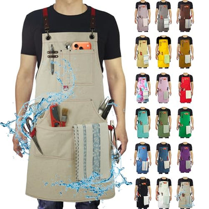 Work Aprons, Canvas Apron, Waterproof, Colorful Spots - color: Colorful Spots