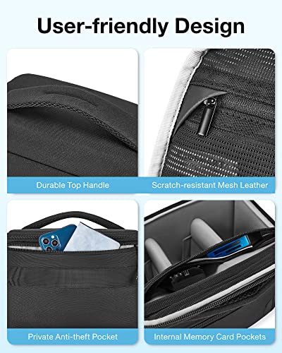 BAGSMART Camera Sling Bag with Tripod Holder & Rain Cover, Black - color: 01-Black