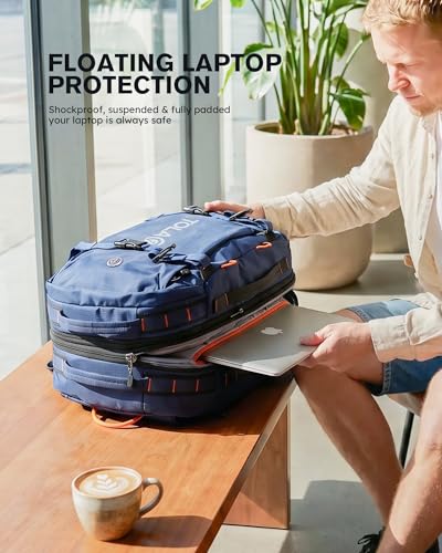 Tolaccea Travel Backpack 40-50L, 16" Laptop Carry On Duffle for Travel Work - color: Blue