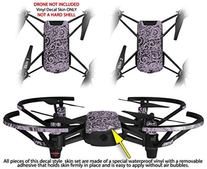 Skin Decal Wrap 2 Pack Compatible with DJI Ryze Tello Folder Doodles Lavender Drone NOT Included