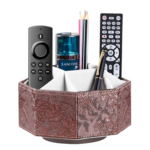 360° Spinning Remote Control Holder,Pen Caddy,Studio Art Supplies Organizer - color: Retro Embroidery