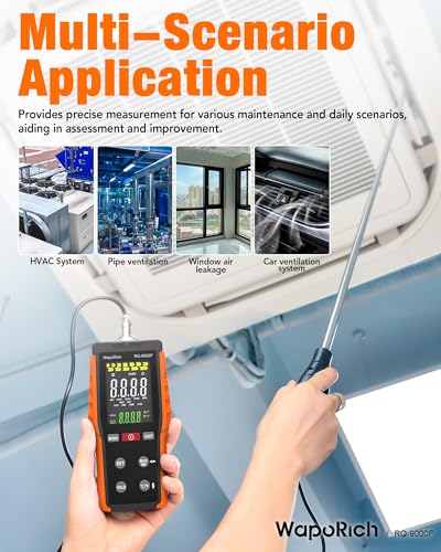 Hot Wire Anemometer HVAC, CFM Air Flow Meter Wind Speed Gauges