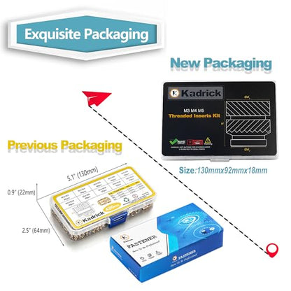 KADRICK M3-M5 Heat Set Inserts Kit,420PCS Brass Thread Inserts for 3D Print - size: Kit M3-M5 420Pcs