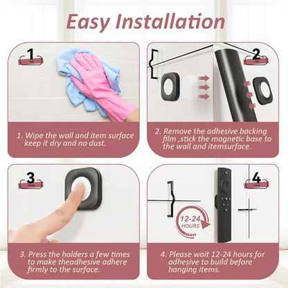 Magnetic Silicone Remote Control Holder Wall Mount for TV Fan 6 Pack - color: 2 Black, 2 White, 2 Gray, size: Square