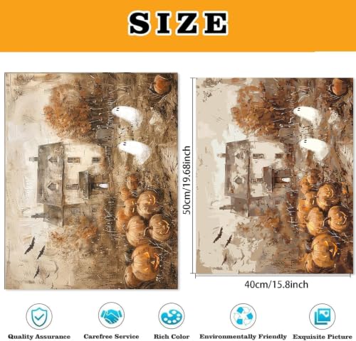 Halloween Pumpkin Paint by Numbers Kit for Adults Beginner (Without Frame) - color: YH05003
