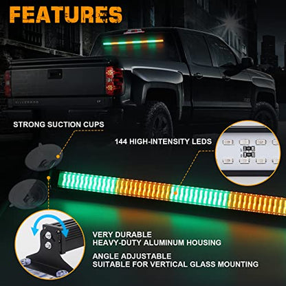 XRIDONSEN 35 inch Traffic Advisor Light Bar Amber Red Emergency lights - color: Amber/Green