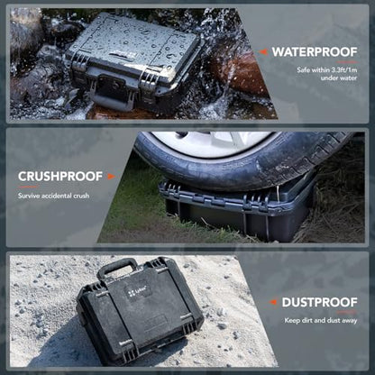 Lykus HC-3910 Waterproof Hard Case with Foam, Inner Size 14.76*7.91*3.86in