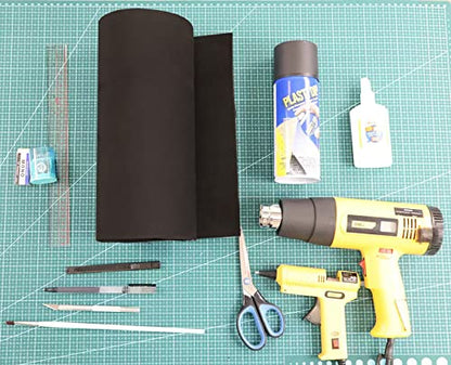 OISAKLD EVA Foam 2mm-10mm 13.7"×39" Craft Foam Sheet 74 kg/m³ Cosplay Foam for Craft Model Cosplay 8mm - color: Black, size: 8mm -Thickness