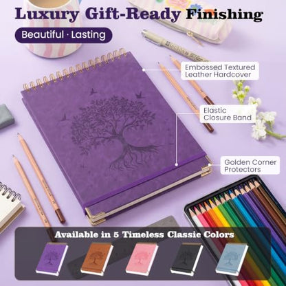 Blank Notebook Journal, Hardcover Sketchbook, 300 Page No Bleed Thick Paper - color: Black, size: B5 (7" x 10")
