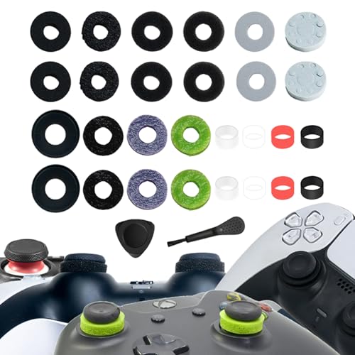 28 Pcs Precision Rings, Aim Assist Target Motion Control, 14 Different Strengths Joystick Protector Compatible with PlayStation 4 PS4, PS5, Xbox One, Series X, Switch Pro, Scuf Controller Grips (All) - color: 28pcs Precision Rings