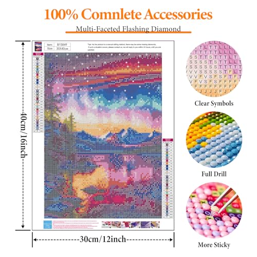 Diamond Art Kits for Adults, Aurora DIY 5D Diamond Painting for Beginners - color: BLKJDP03