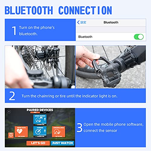 CYCPLUS Cycling Speed & Cadence Sensor, Bluetooth & ANT+, IP67 Waterproof - style: One