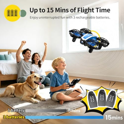 Holy Stone Mini FPV Drone with 1080P HD Camera for Kids & Beginners, RC Nano Quadcopter with Optical Flow Hover, Gesture Control, 3D Flips, 3 Batteries, Great Gift Toy for Boys and Girls, HS210P Blue - color: Blue