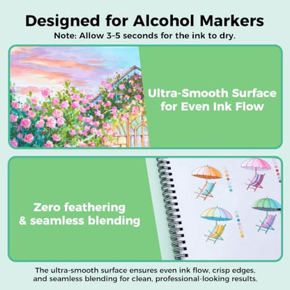 Ohuhu 11"x14" Double-Sided Bleedproof Marker Pad Art Sketchbook 60 Sheets - size: 11" x 14"