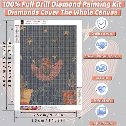 2Pack Cowboy Diamond Art Kits for Adults Diamond Painting Kit for Beginner - color: DP03415
