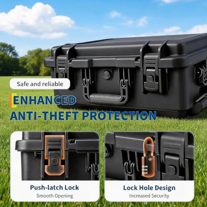 Lockable Waterproof Equipment Case with Telescoping Handle