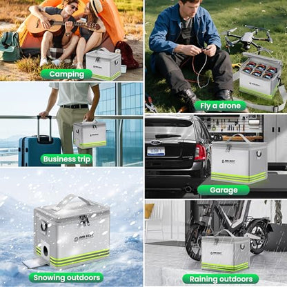 ImnBest Lipo Safe Bag Fireproof, Explosion-proof, Large Capacity, Fireproof Safe, Lipo Battery Storage Box, Protective Safe for Charging and Storing (Silvery) - color: Silvery