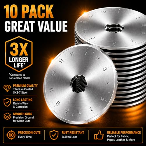 28mm Rotary Cutter Blades 10 Pack SKS-7 Steel - color: 28 MM Silver